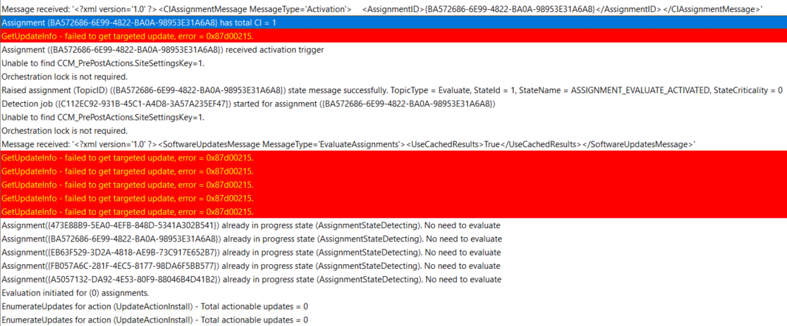 SCCM Wuahandler::SetCategoriesForStateReportingExcusion