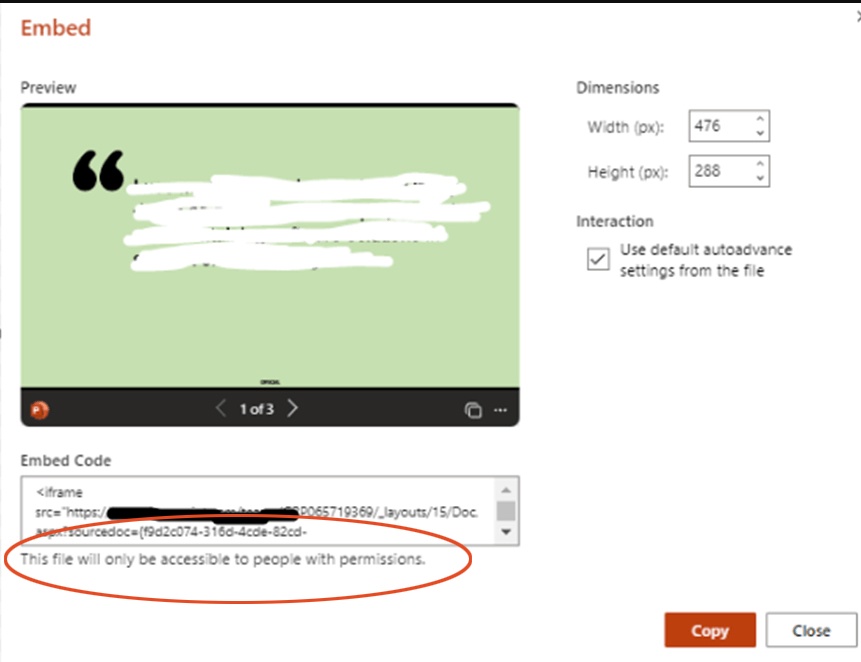 Embedded PowerPoint TIMED presentations don't advance in SharePoint ...