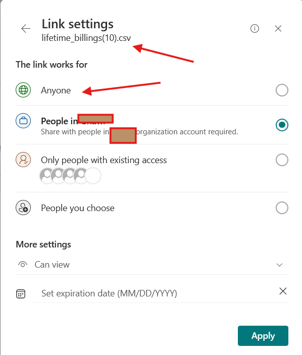 Share file using Anyone link, but we can not do the same for modern ...