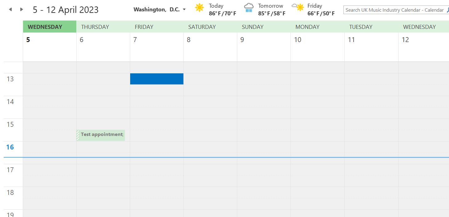 Calendar Example