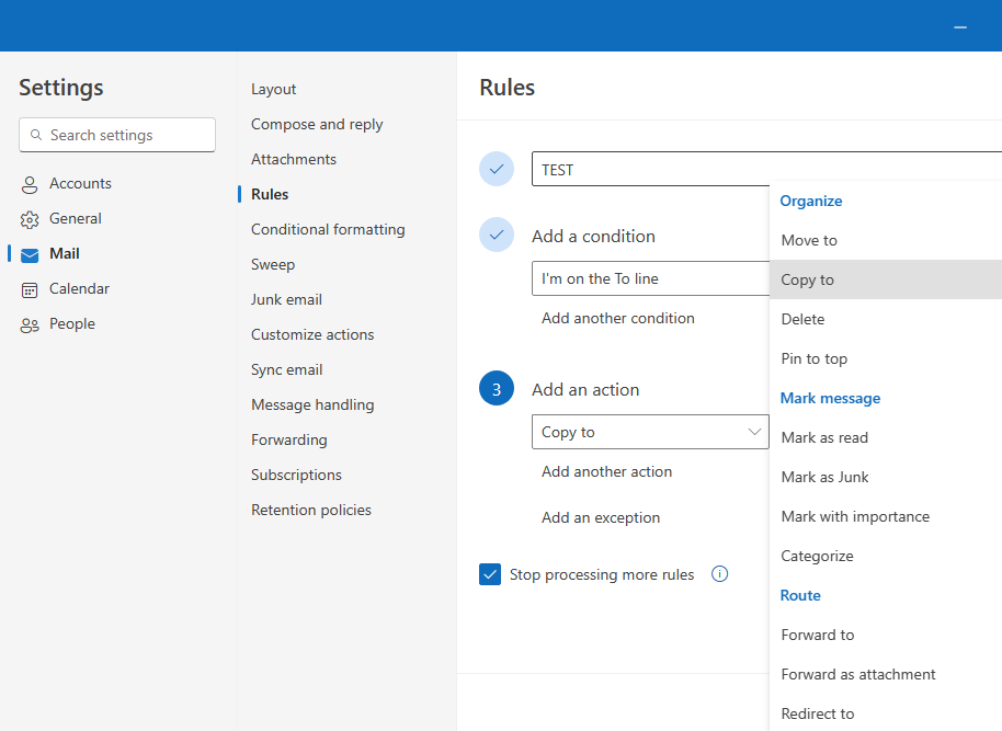 How do I create a rule that starts with 