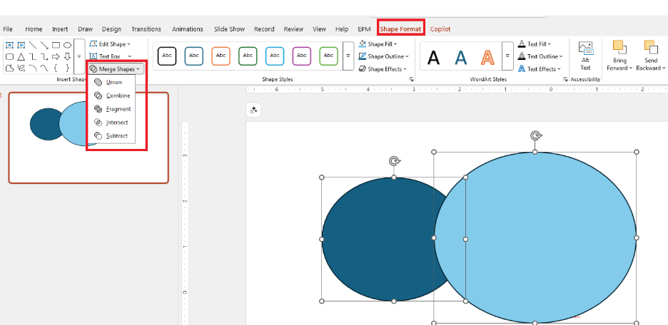 how to merge 2 objects in powerpoint 365 web version - Microsoft Q&A