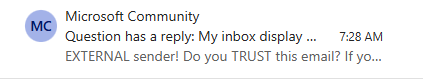 My inbox display will switch from the normal 3 line display - Microsoft Q&A