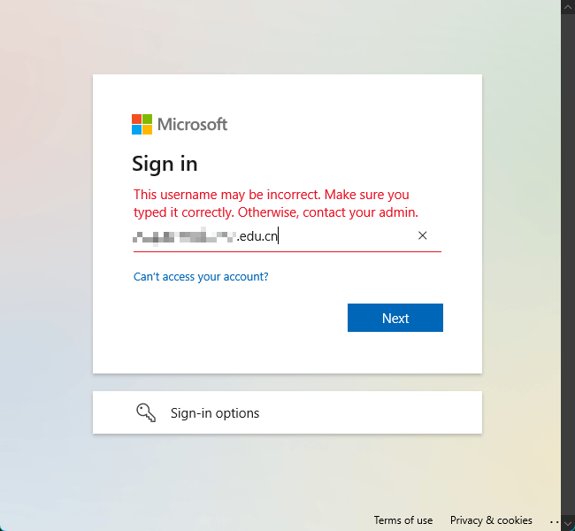 Cannot login work or school account operated by 21vianet - Microsoft Q&A