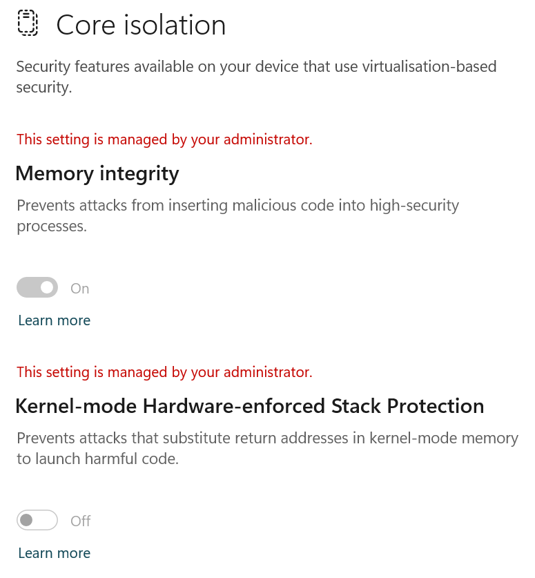 Kernel-mode Hardware-enforced Stack Protection was turned on and ...