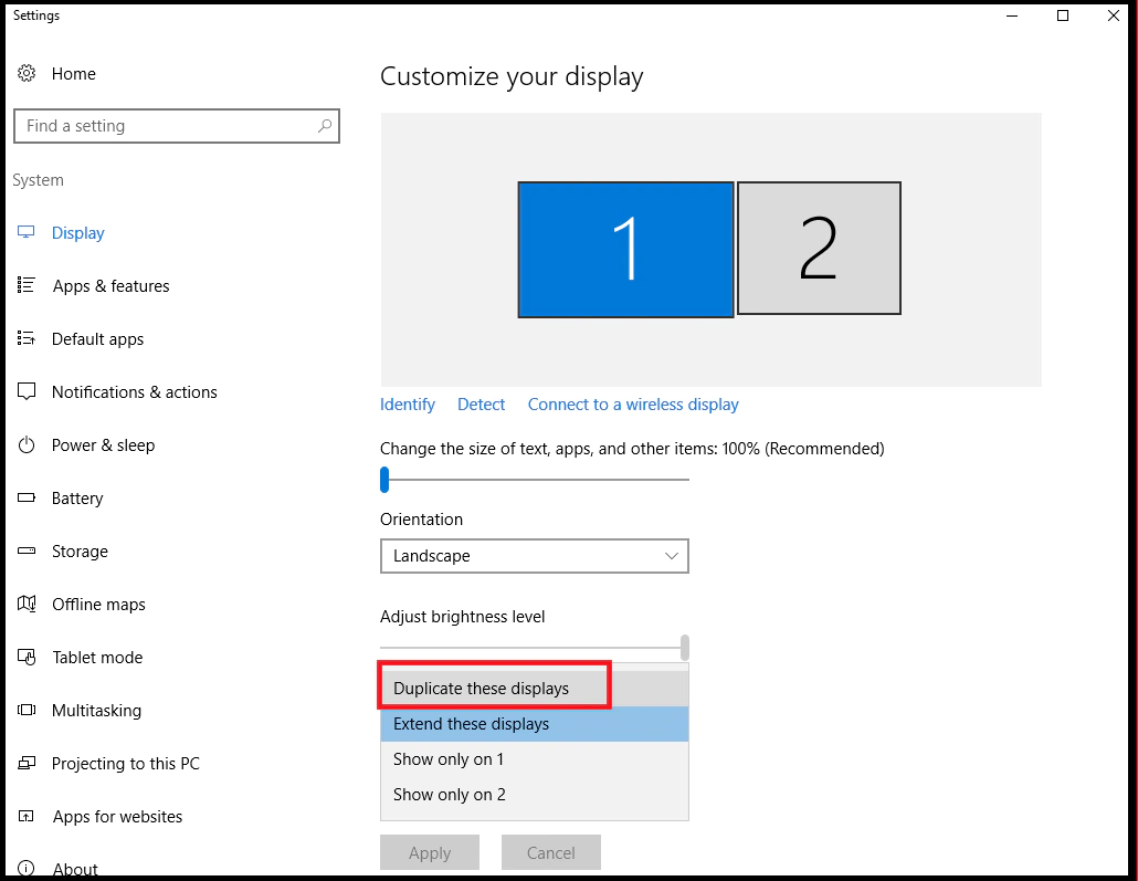 Restoring Window Screen Selection Prompt in Windows Settings