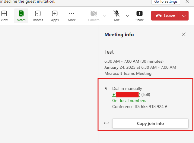 I deleted the telephone access number for a conference I already set up ...