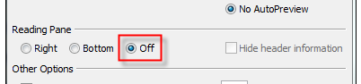 How do I turn turn reading pane OFF as default for all folders ...