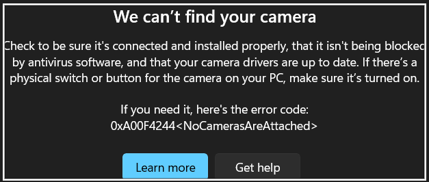 Camera error