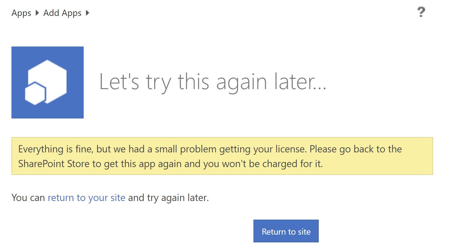 Unable to add an app from microsoft appsource - Microsoft Q&A