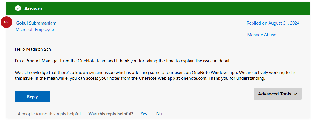 Microsoft Onenote Syncing Issues - Microsoft Q&A