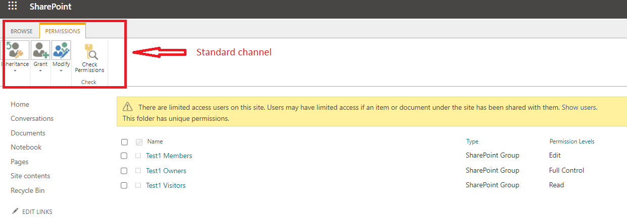 Teams Private Channel Sites no longer allow for unique permissions ...
