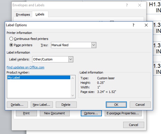Alignment issue when printing labels from MS Word - Microsoft Q&A