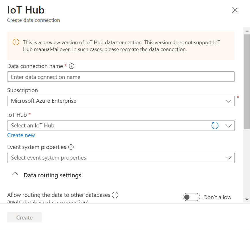 iot hub data connection