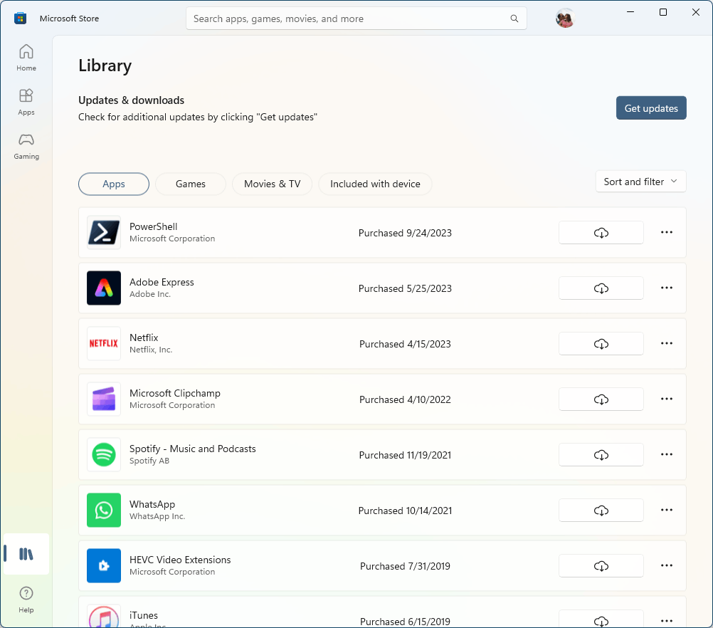 Microsoft Store library is empty - Microsoft Q&A