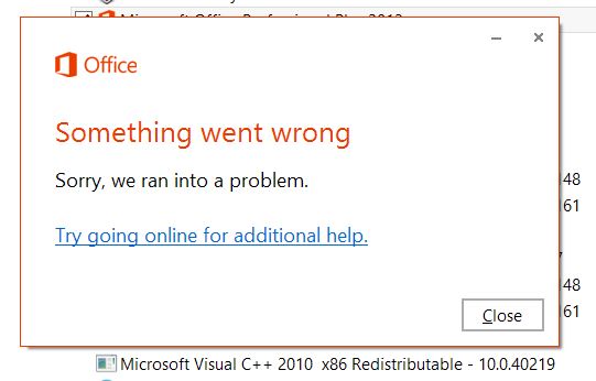 Errror message something went wrong... - Microsoft Q&A