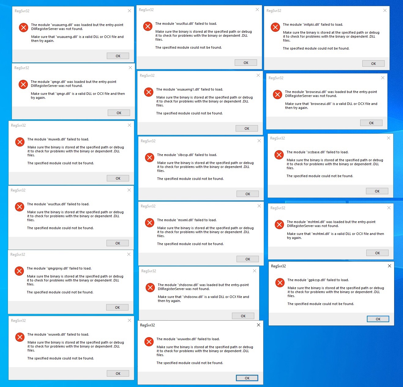 List of reregistrations failures