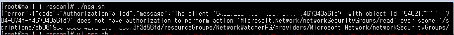 I want to check the NSG list through API. But it says there's a problem ...