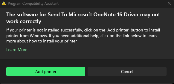 Microsoft 365 repair does not install OneNote Printer - Microsoft Q&A