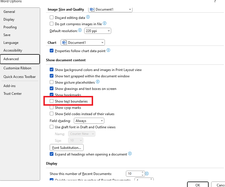 text boundary lines - Microsoft Q&A
