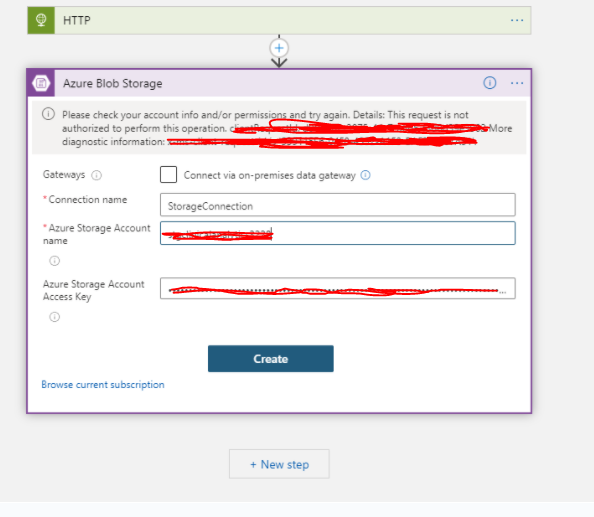 Logic apps create blob forbidden 403 - Microsoft Q&A