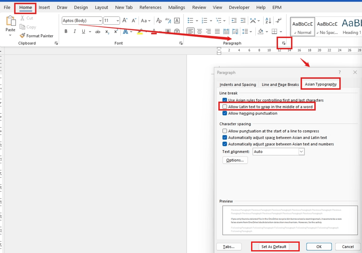 How to keep a word from separating into two separate lines. - Microsoft Q&A