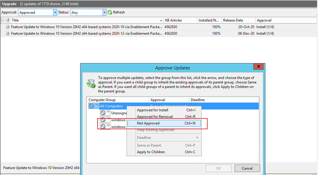 WSUS not show updates to install - Microsoft Q&A