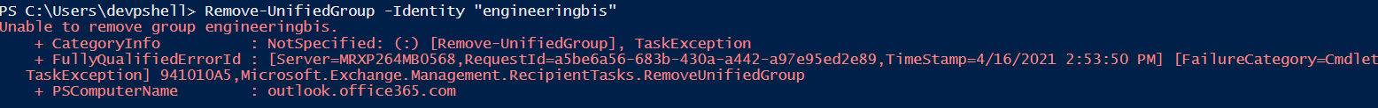Unable to manage microsoft 365 groups using PowerShell cmdlet ...