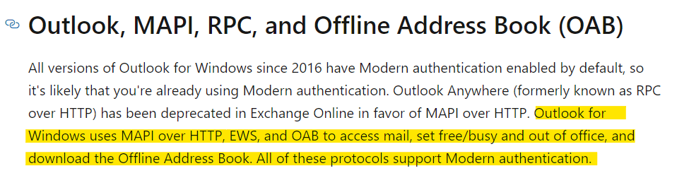 "Modern Authentication" vs "Manage Settings For Email Apps" - Microsoft Q&A
