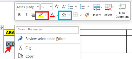 Text highlighting issue - Microsoft Q&A
