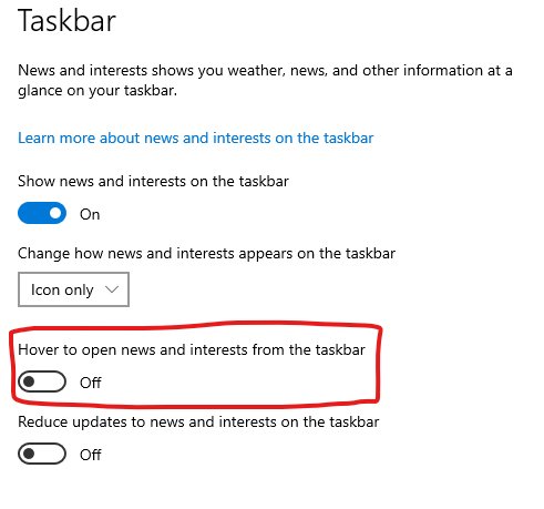 "News and interests" keeps turning itself back on. - Microsoft Q&A