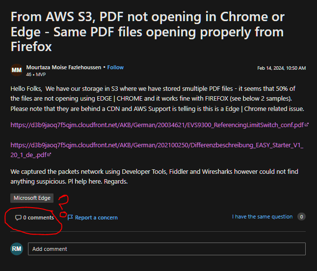 Not able to view my own comment - Microsoft Q&A