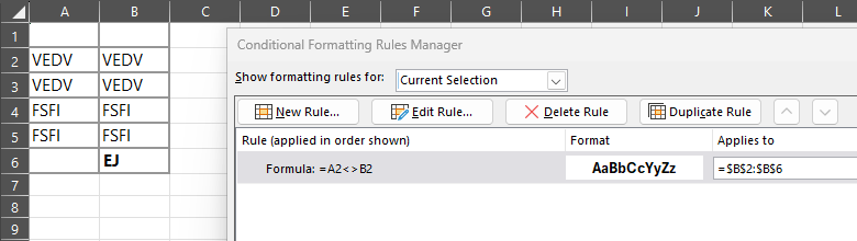 Conditional Formatting to Highlight Dissimilar Values is Not Working ...