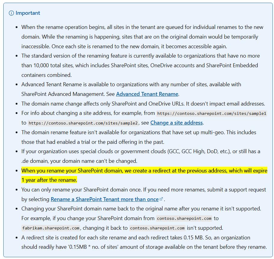 Changing the domain for our sharepoint site, will the sharing links ...