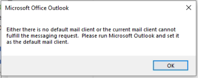 'The snip could not be sent, Check that an email program is installed ...