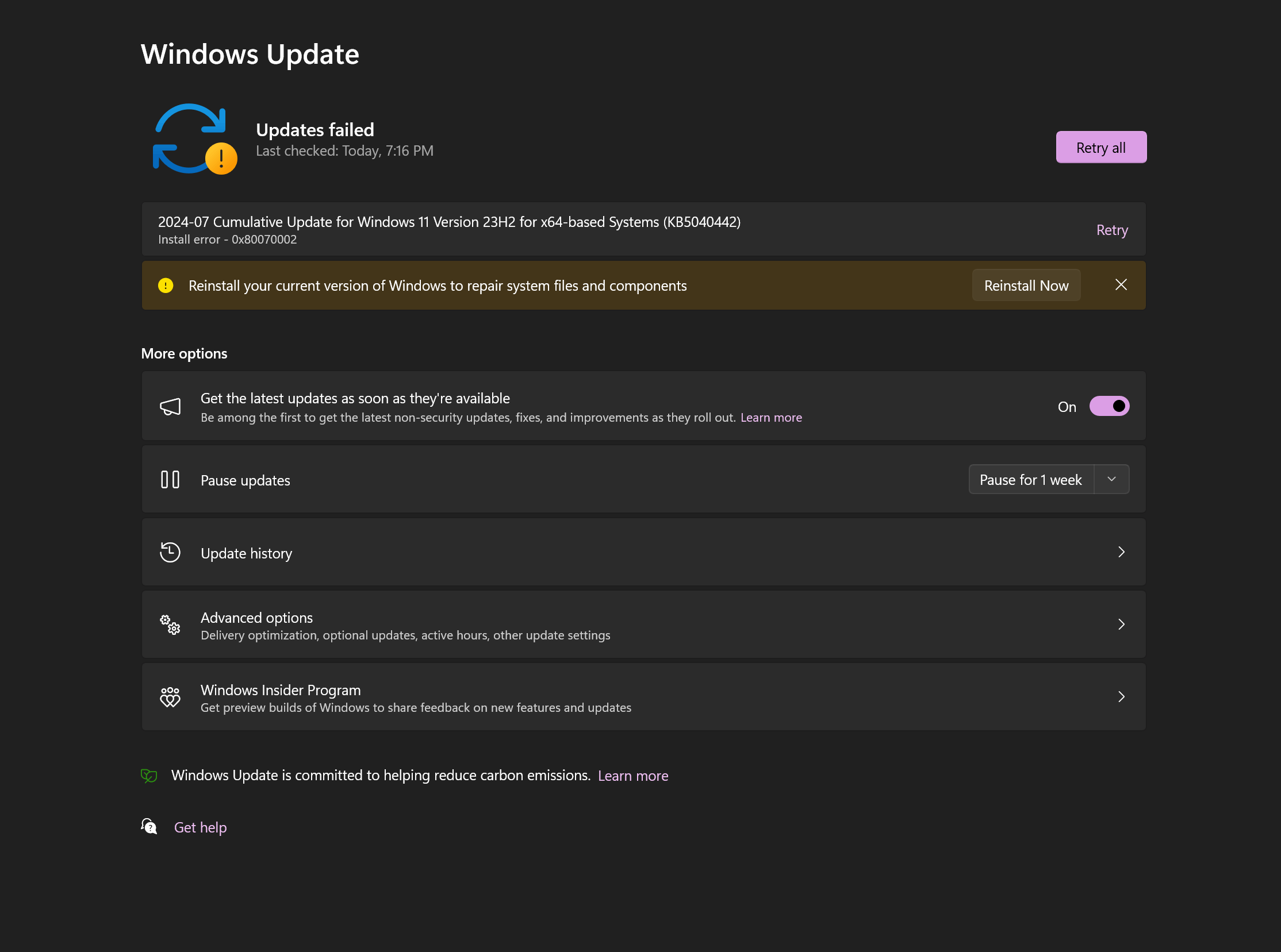 Windows Update Failed - Microsoft Q&A