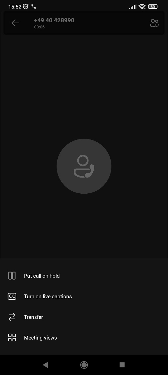 MS Teams mobile android app record incoming and outgoing phone calls ...