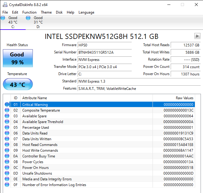 Crystaldisk info shows my sdd life span but I'm concern( pls