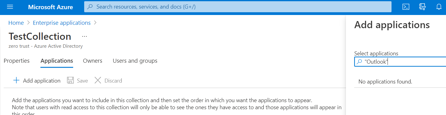 Add Outlook to Different Collections in Azure Active Directory ...