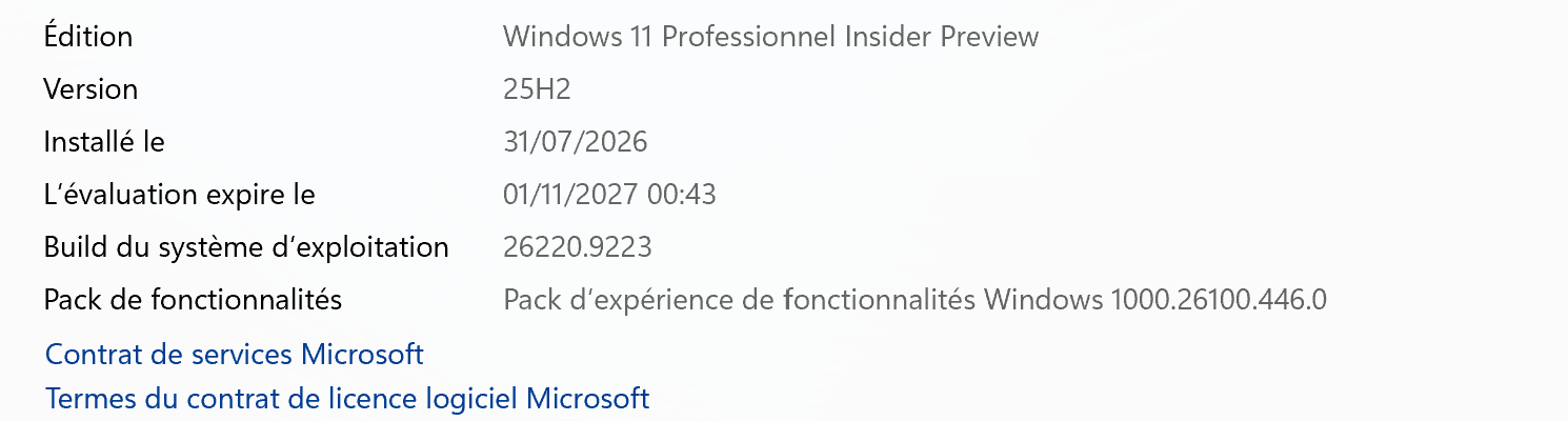 W11 25H2  CANAL BETA 22620.9223.