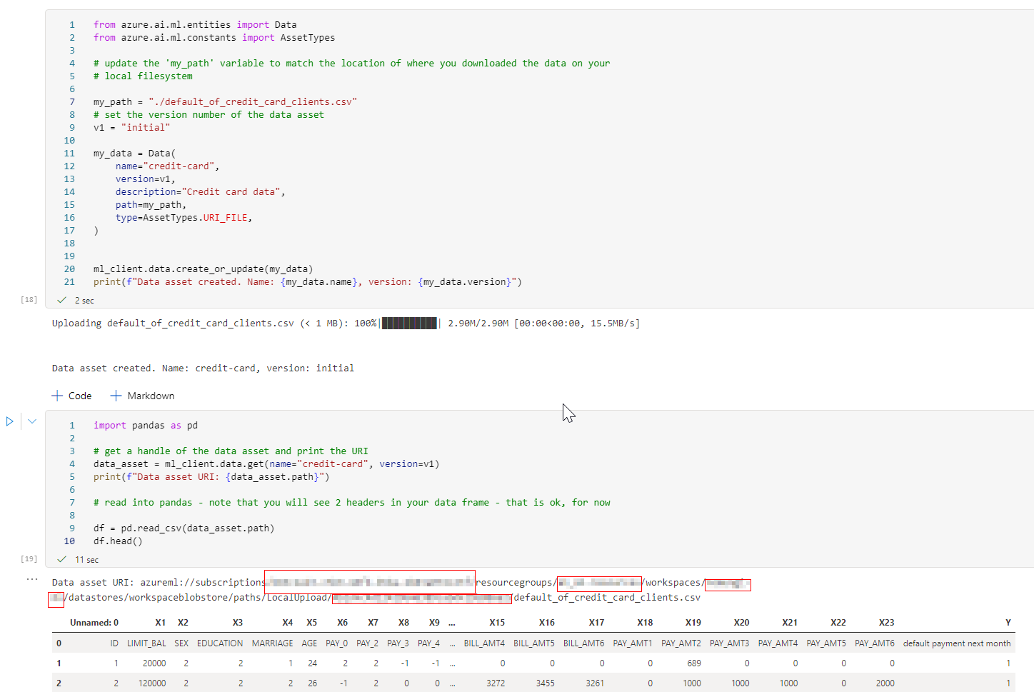 Why is an Azure Machine Learning tutorial notebook portion not running ...