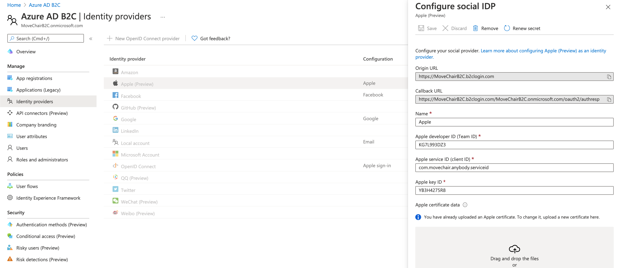 Apple Sign In(Preview) feature is configured but not showing up with ...