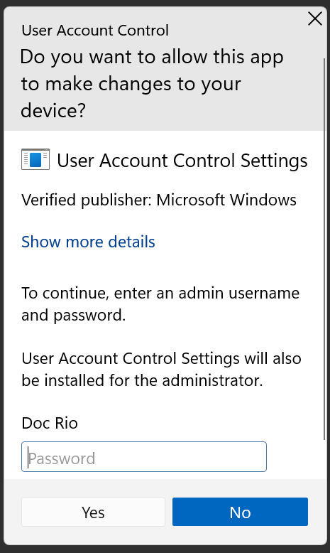 User Account control