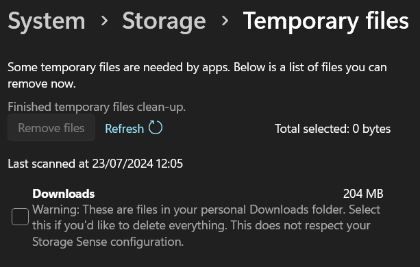 Temporary files taking too much of the disk space - Microsoft Q&A