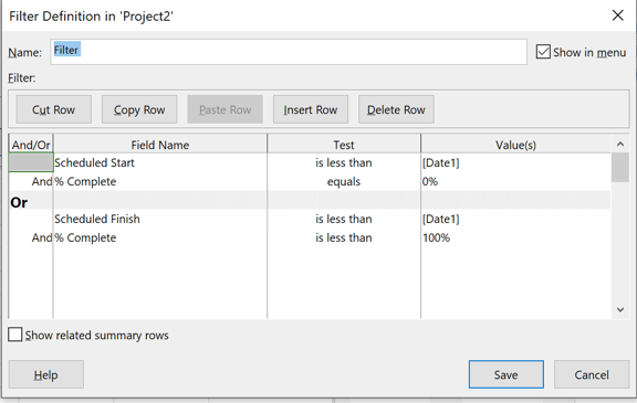 MS Project: Filter for Unstatused Tasks - Microsoft Q&A
