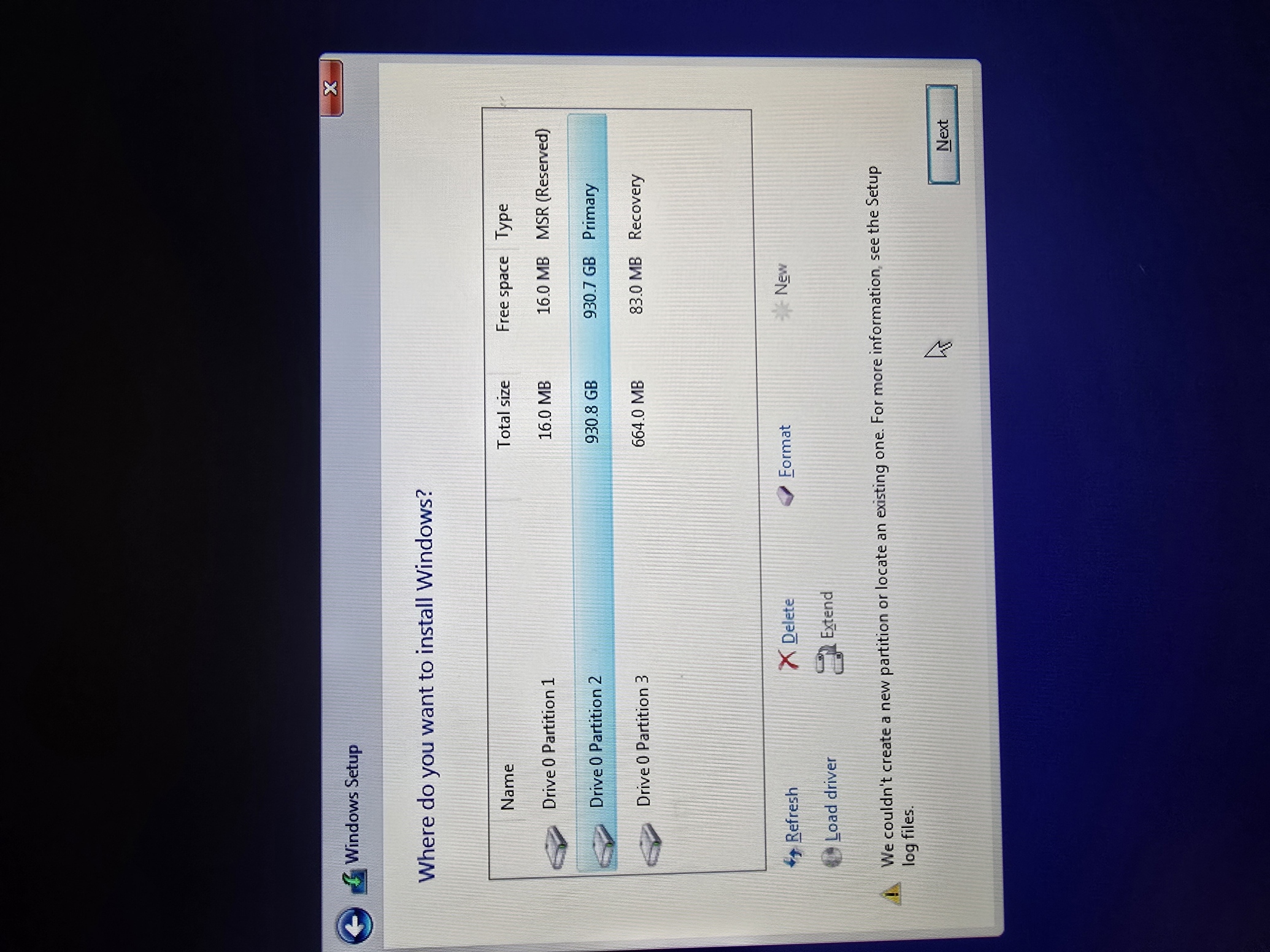 Install fail