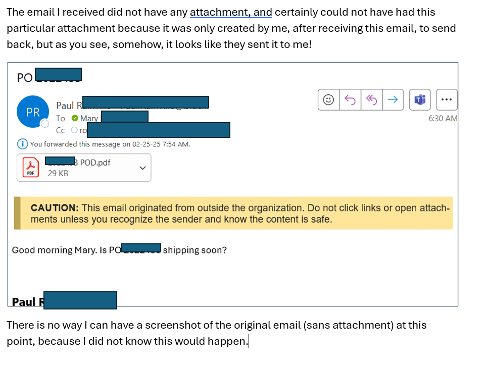 Attachments Attach to Sender's Message Instead of to My Reply ...