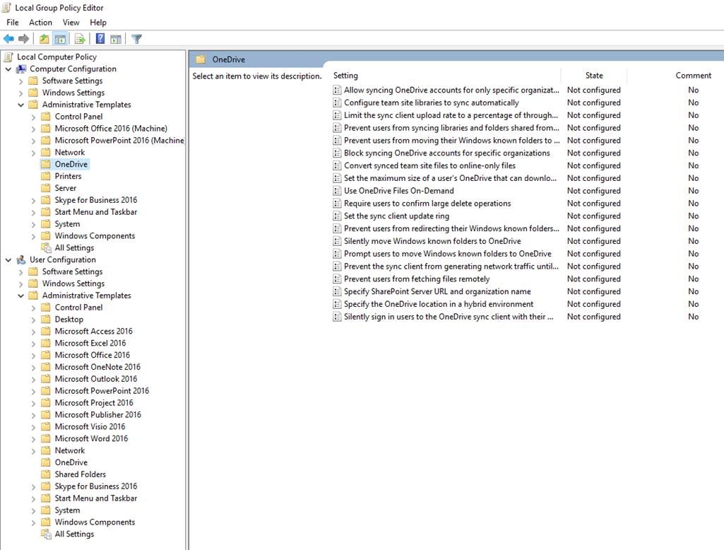 OneDrive ADMX & ADML templates missing options - Microsoft Q&A