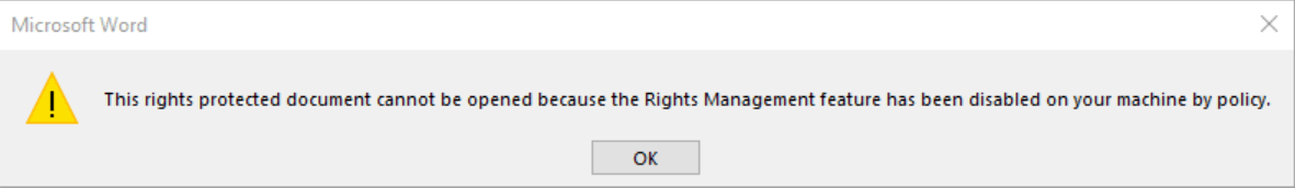 Rights Management feature - Microsoft Q&A