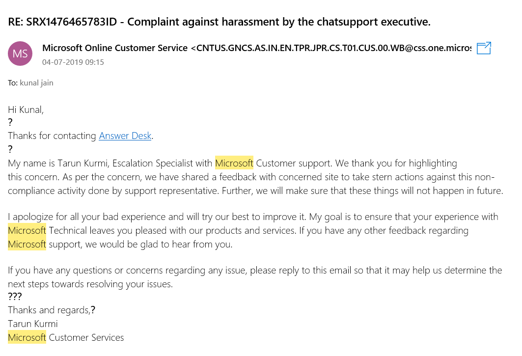 Customer harassment - Microsoft Q&A